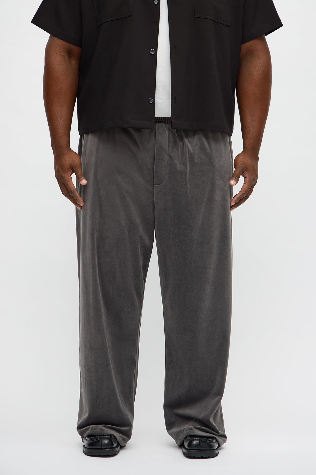 Baggy Fancy Slouch Drawstring Pant - Grey