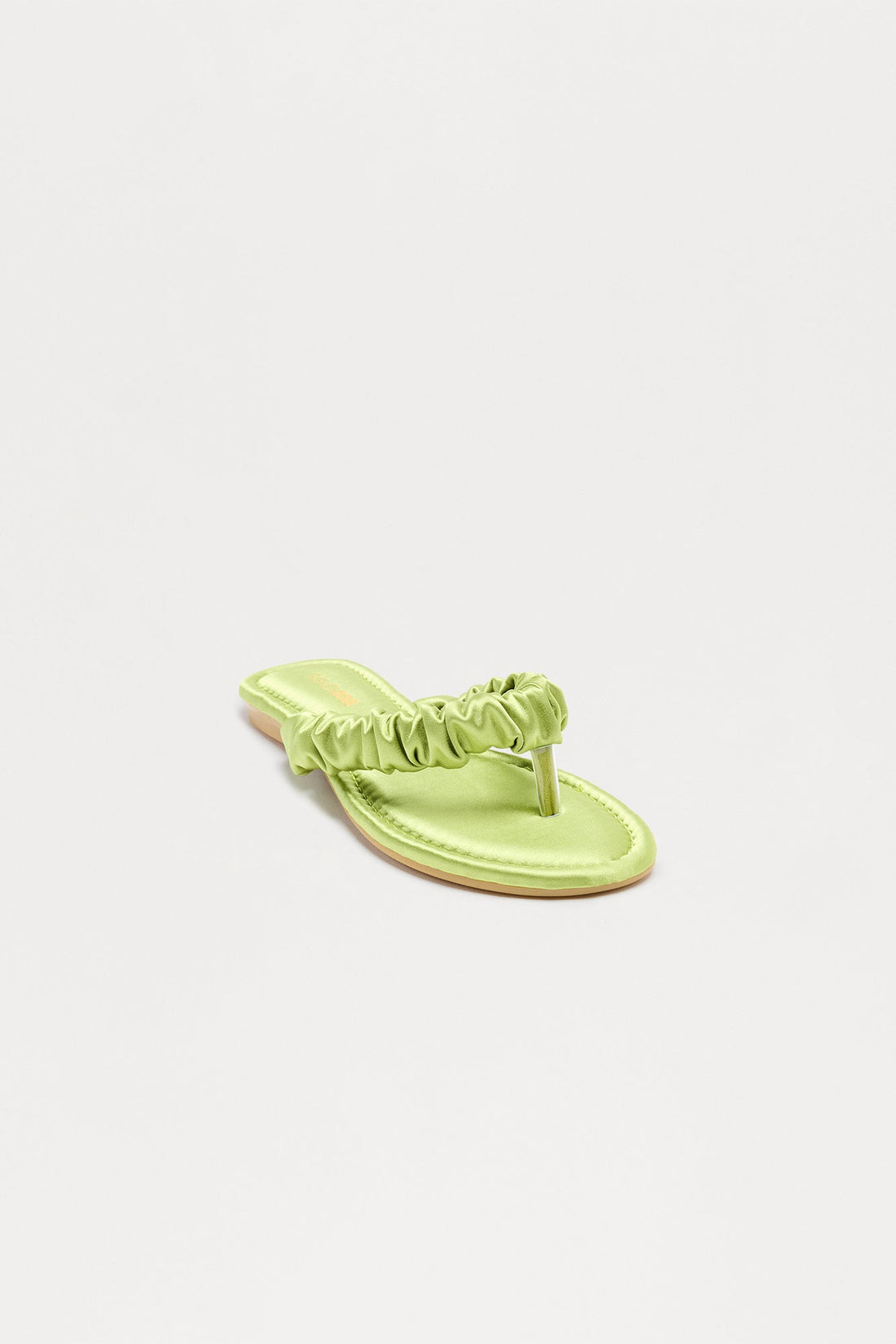 Staci Satin Flip Flops - Green