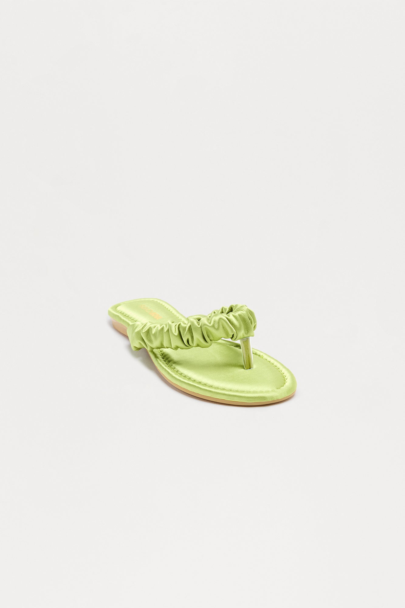 Staci Satin Flip Flops - Green