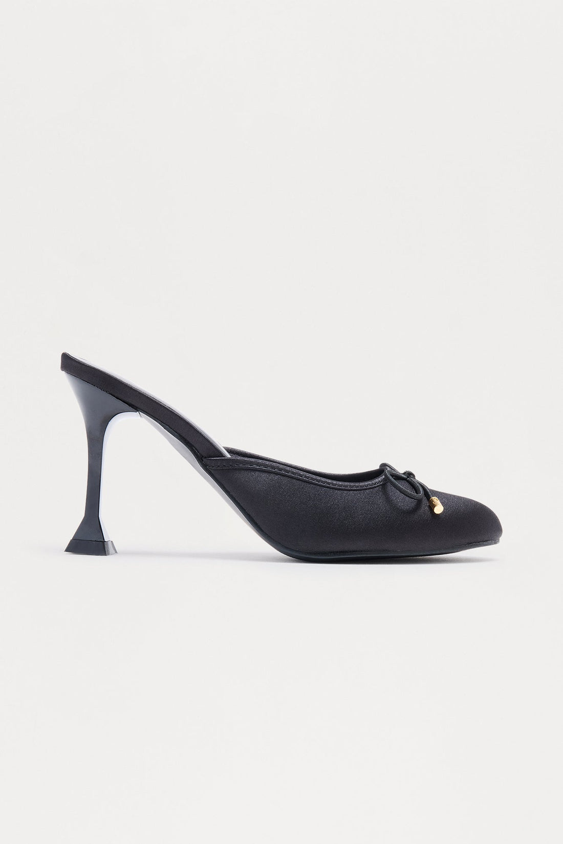 Ballet Satin Bow Pumps - Black