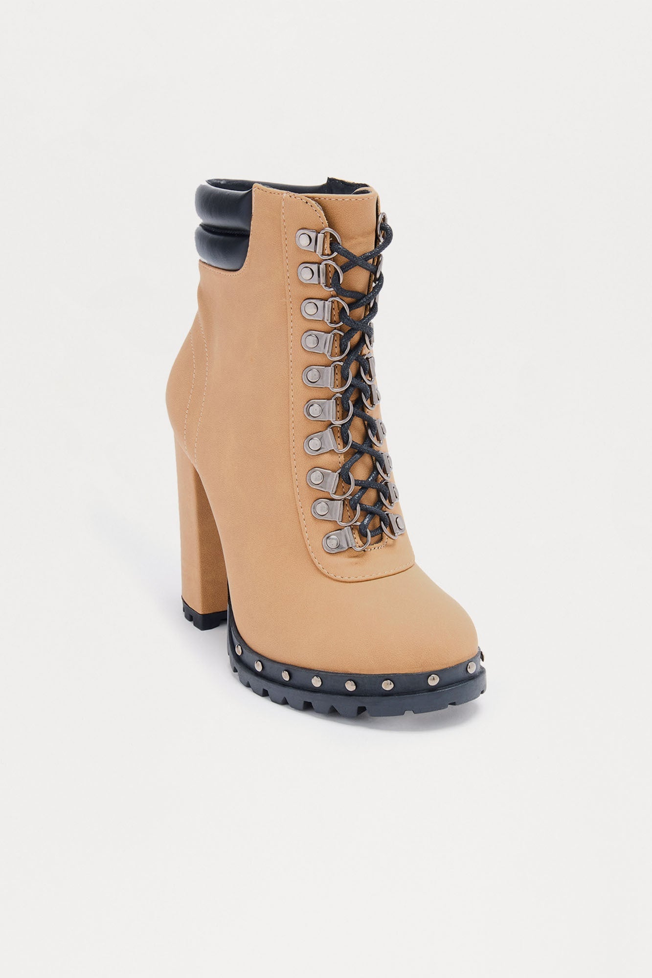 Issac Lace Up Booties - Tan