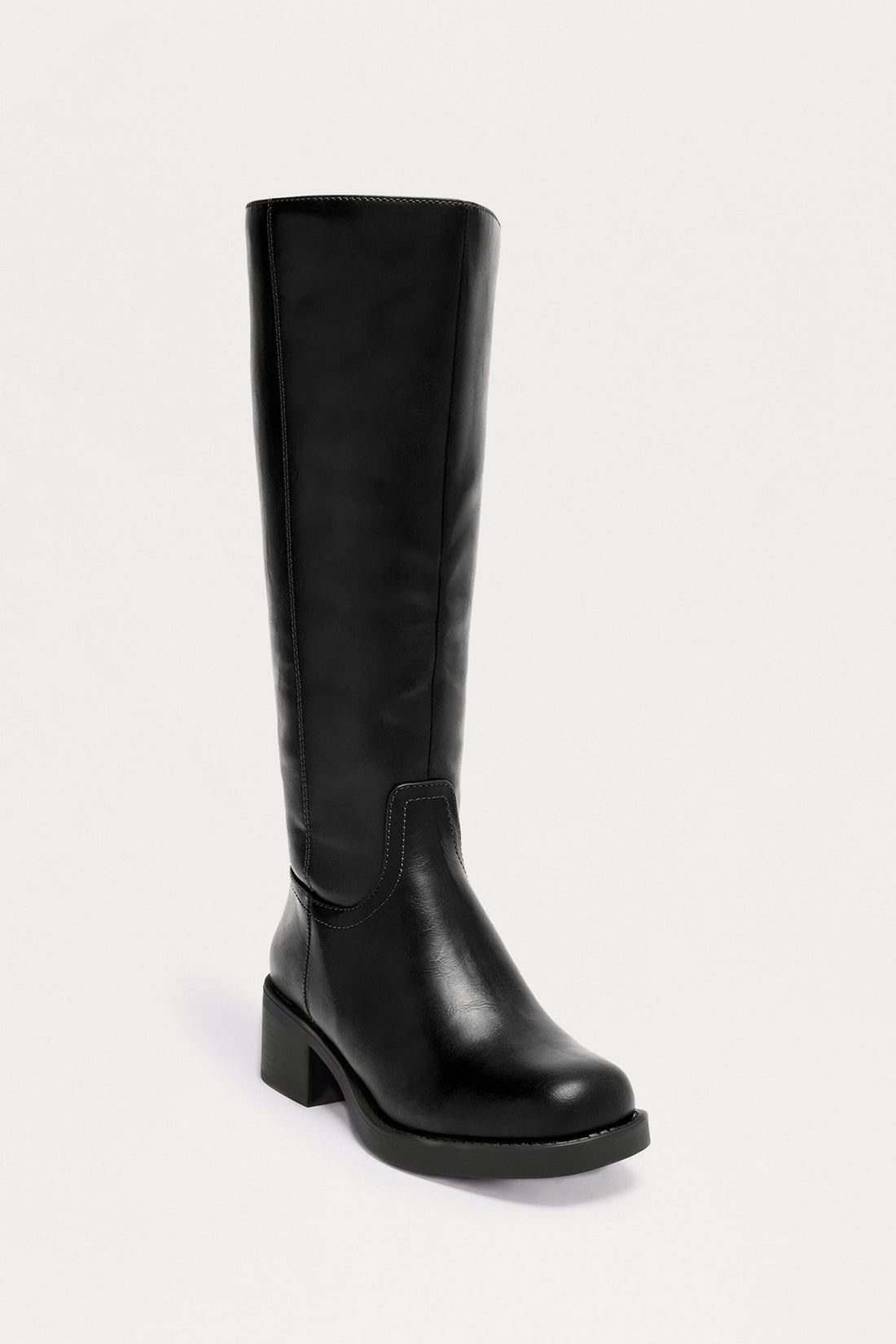 Ginger Faux Leather Boots - Black