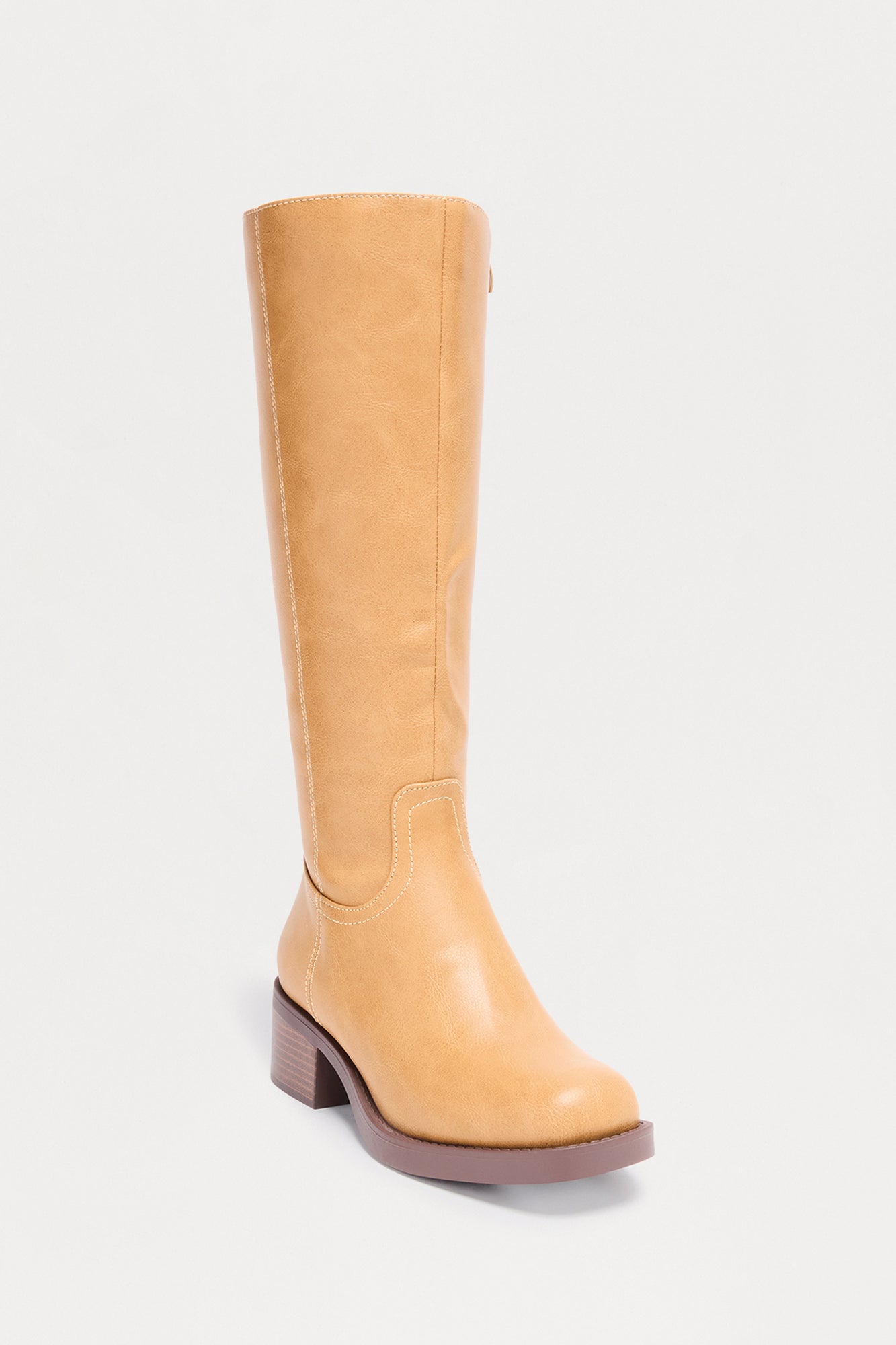 Ginger Faux Leather Boots - Camel