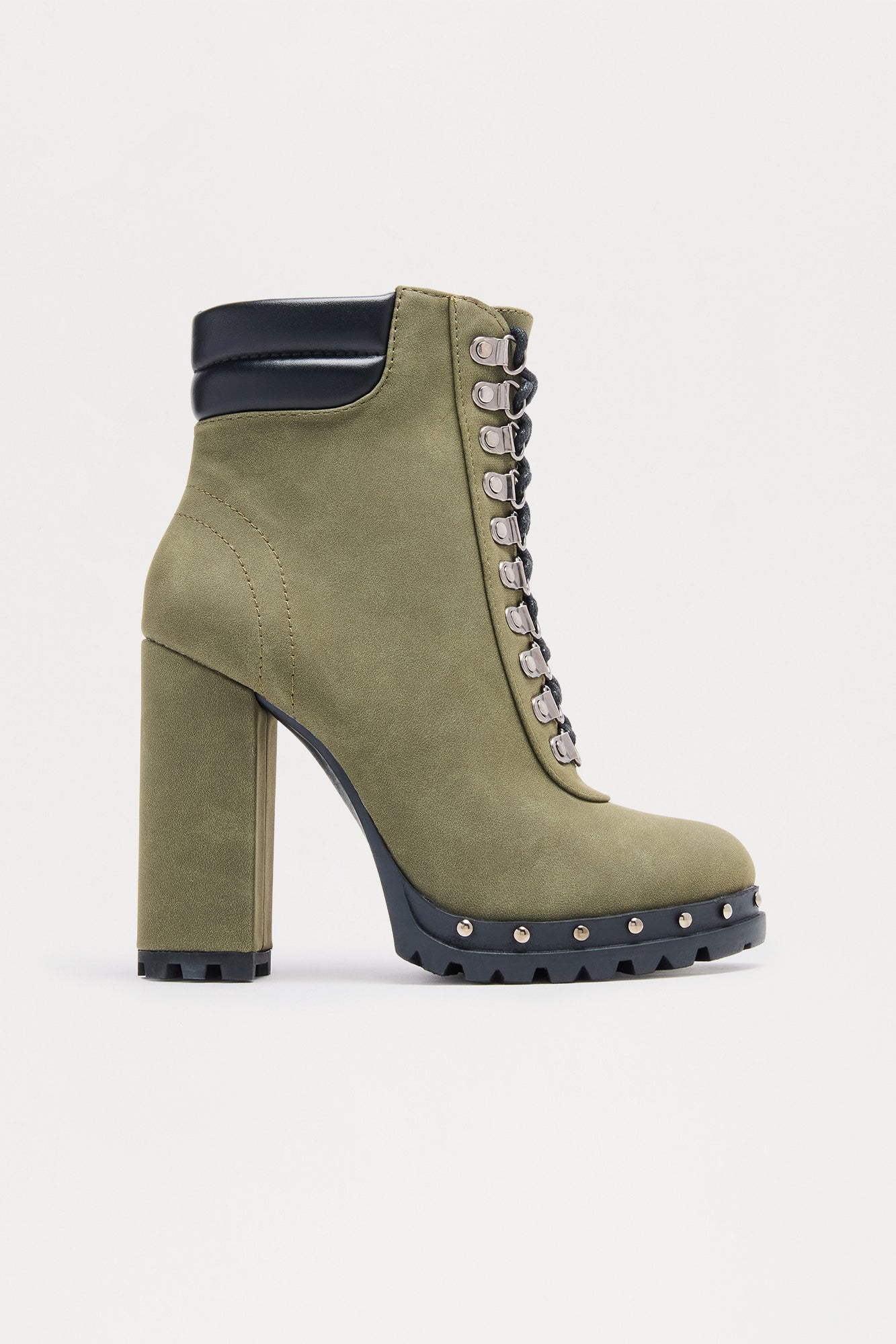 Issac Lace Up Booties - Olive