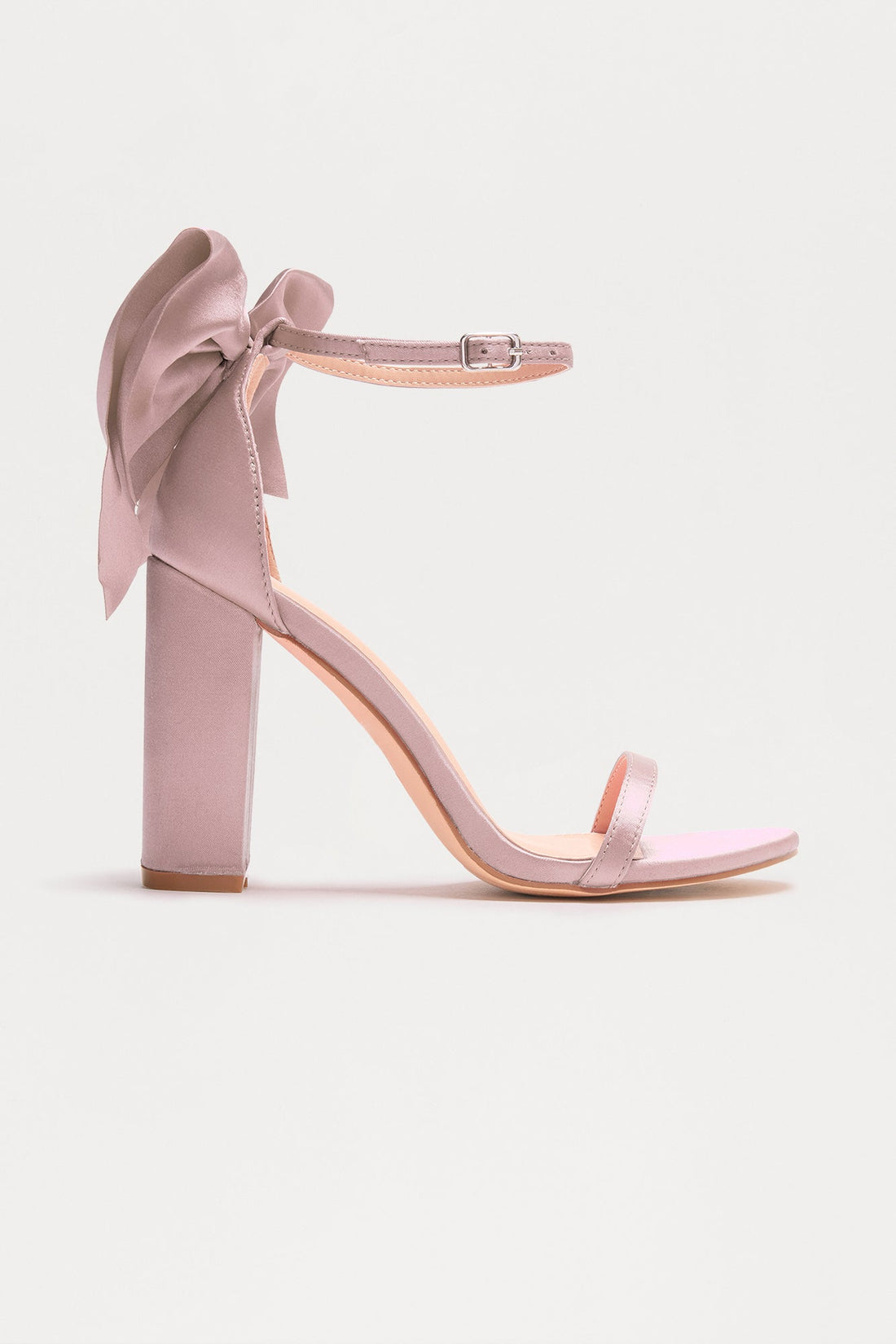 Flores Satin Bow Heels - Champagne