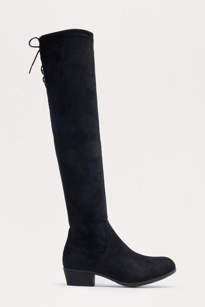 Mini Katie Over The Knee Boots - Black