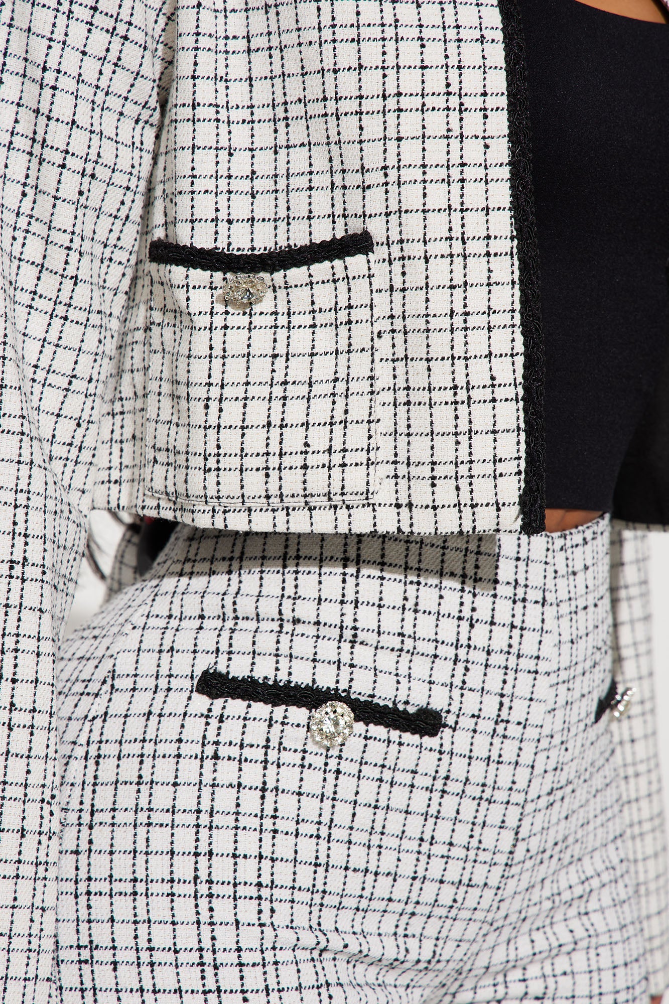 Tara Tweed Pant Set - Cream/combo