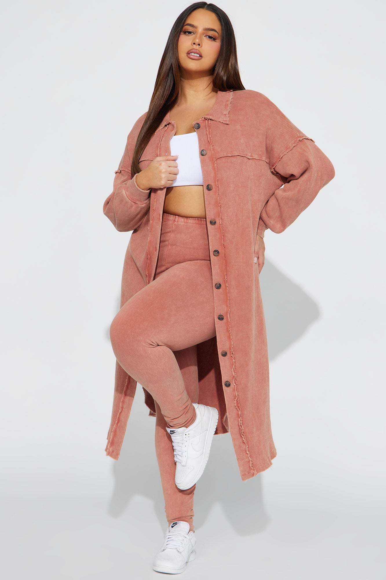 Cece Washed Legging Set - Rust