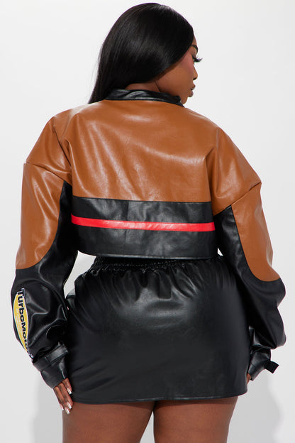 Thrill Ride Skirt Set - Brown Combo