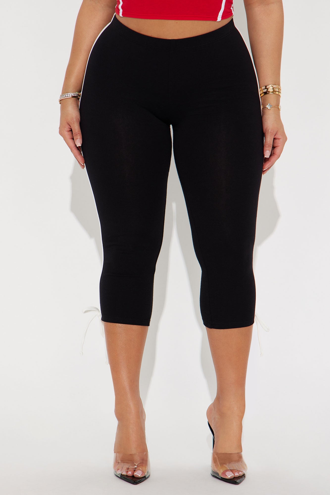 Lana Striped Capri Legging - Black/White