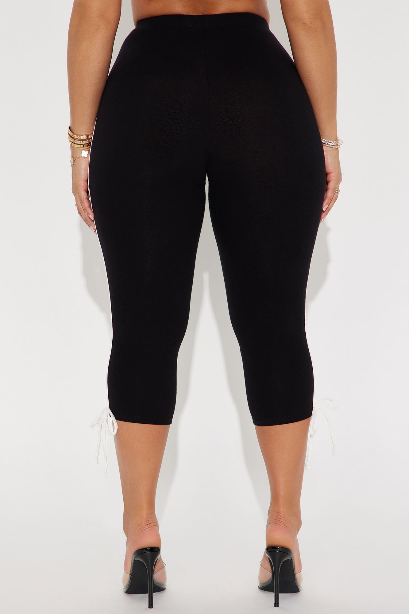Lana Striped Capri Legging - Black/White