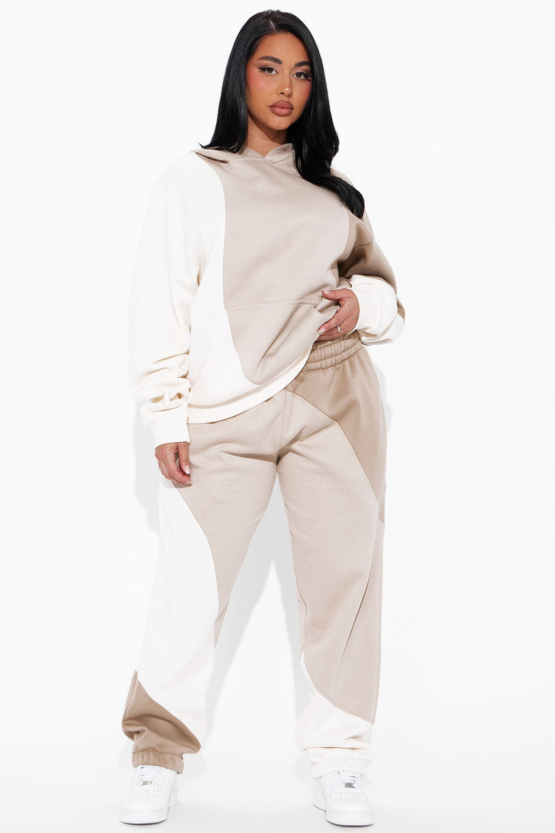 Cloudy Days Fleece Pant Set - Taupe