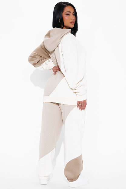 Cloudy Days Fleece Pant Set - Taupe