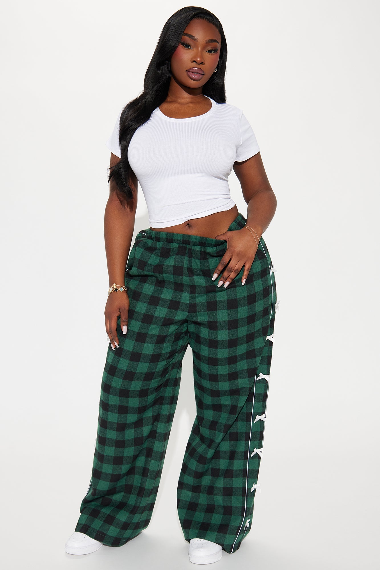 Pretty In Plaid Boxer Pant - Green/combo