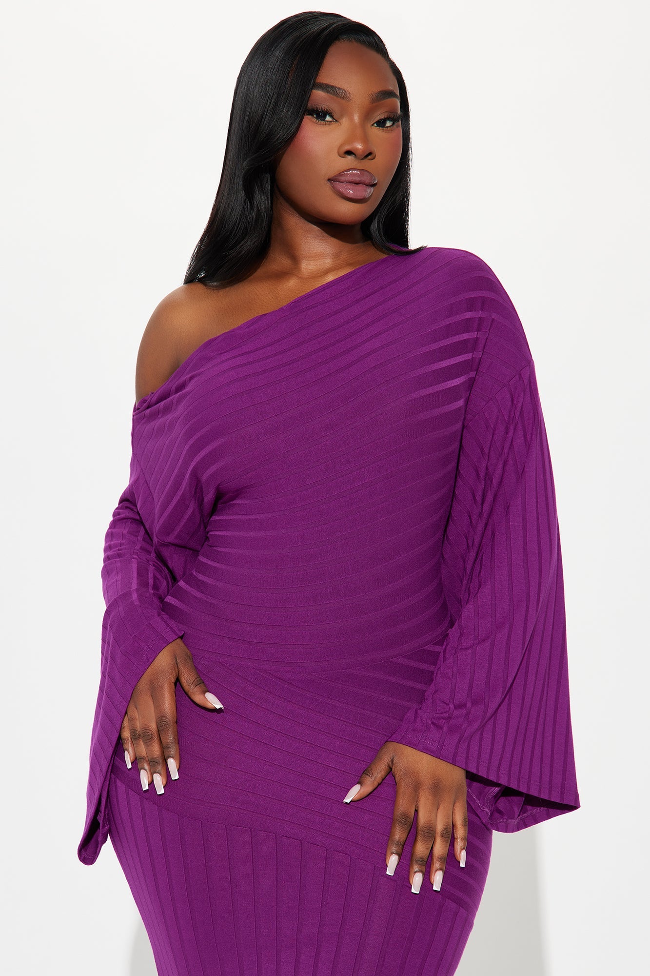 Ronnie Ribbed Maxi Dress - Plum