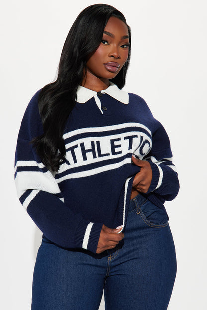 Pretty Babe Pullover Sweater - Navy/combo