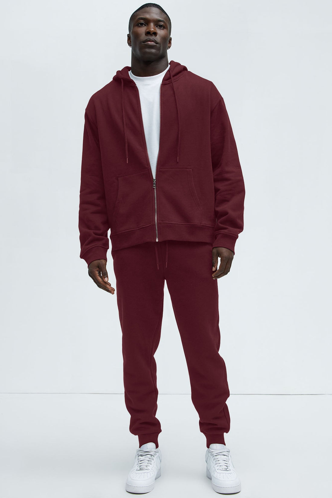 Tyson Zip Up Hoodie - Burgundy