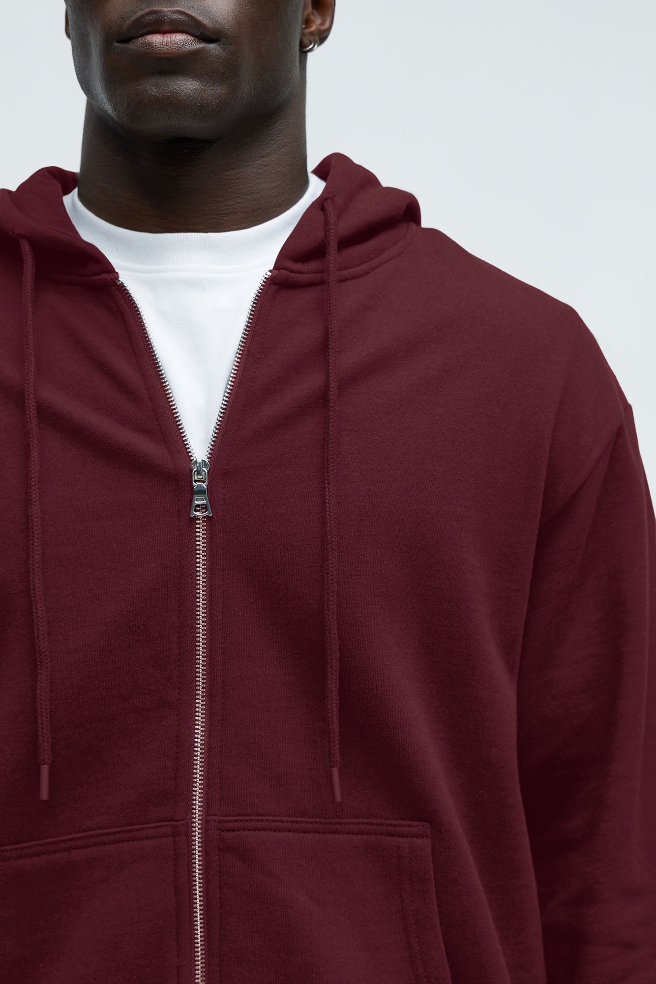 Tyson Zip Up Hoodie - Burgundy