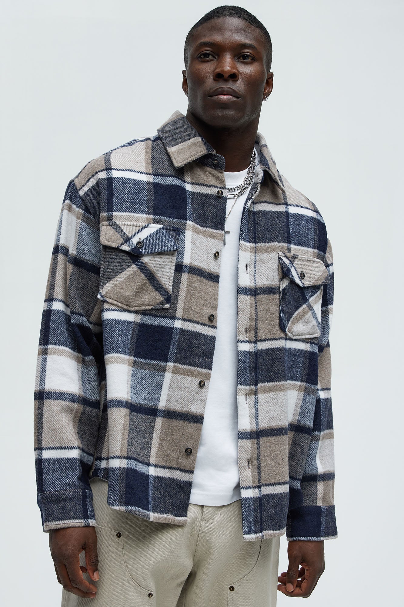 Wanted Plaid Shacket - Black/combo
