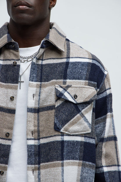 Wanted Plaid Shacket - Black/combo