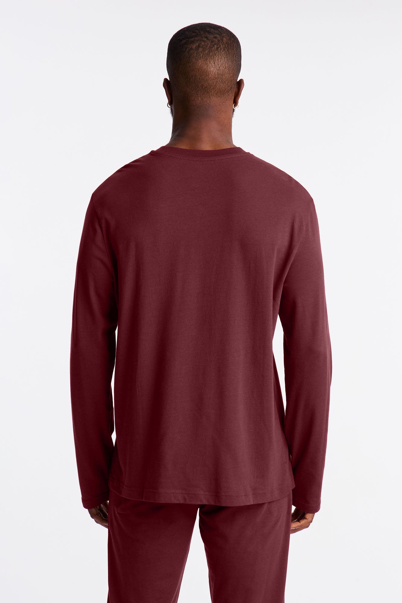 Essential Lounge Long Sleeve Tee - Burgundy