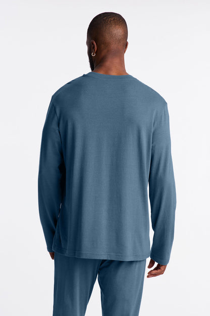 Essential Lounge Long Sleeve Tee - Slate Blue