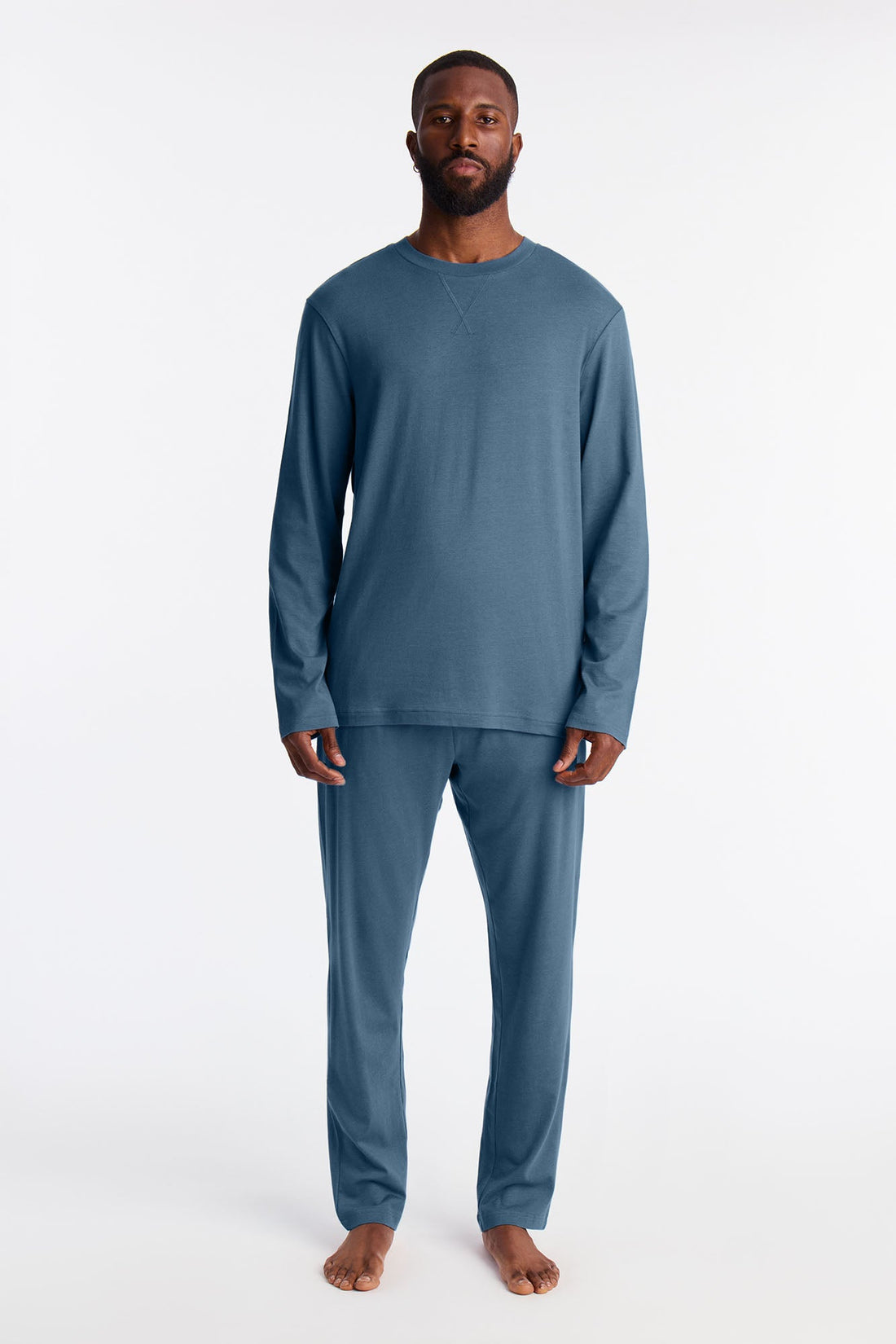 Essential Lounge Long Sleeve Tee - Slate Blue