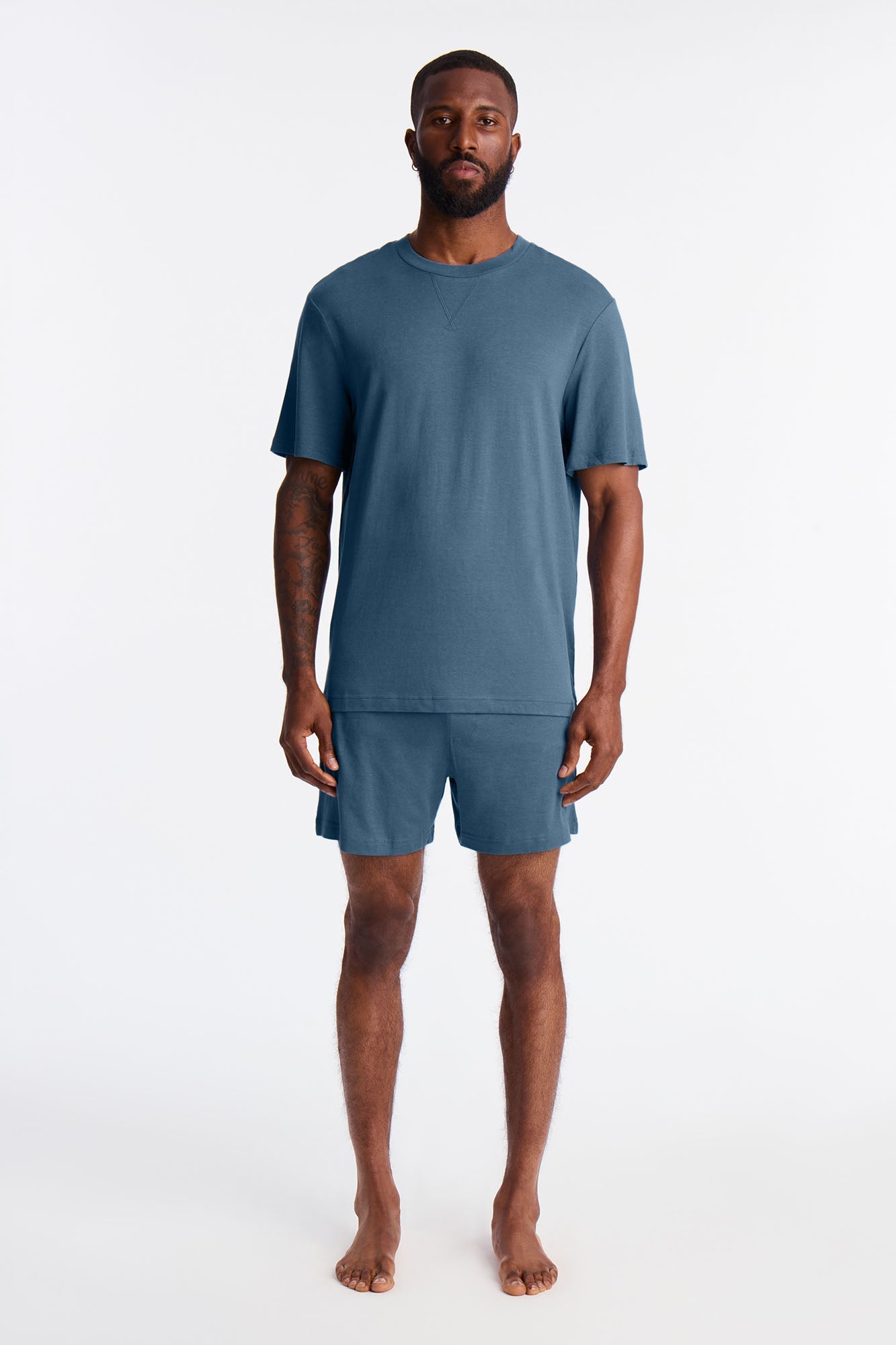 Essential Modal Lounge Short Sleeve Tee - Slate Blue