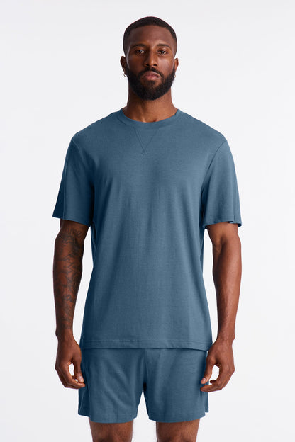 Essential Modal Lounge Short Sleeve Tee - Slate Blue