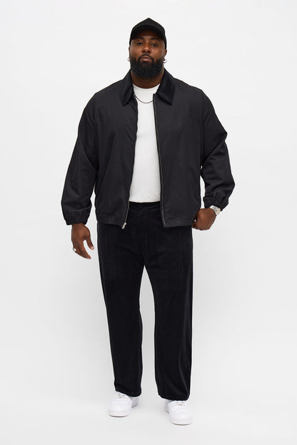 Lincoln Park Textured Collar Bomber Jacket - Black