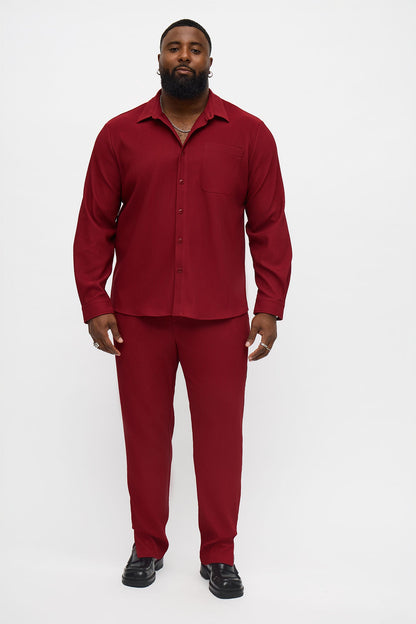 Show Up Long Sleeve Shirt - Burgundy