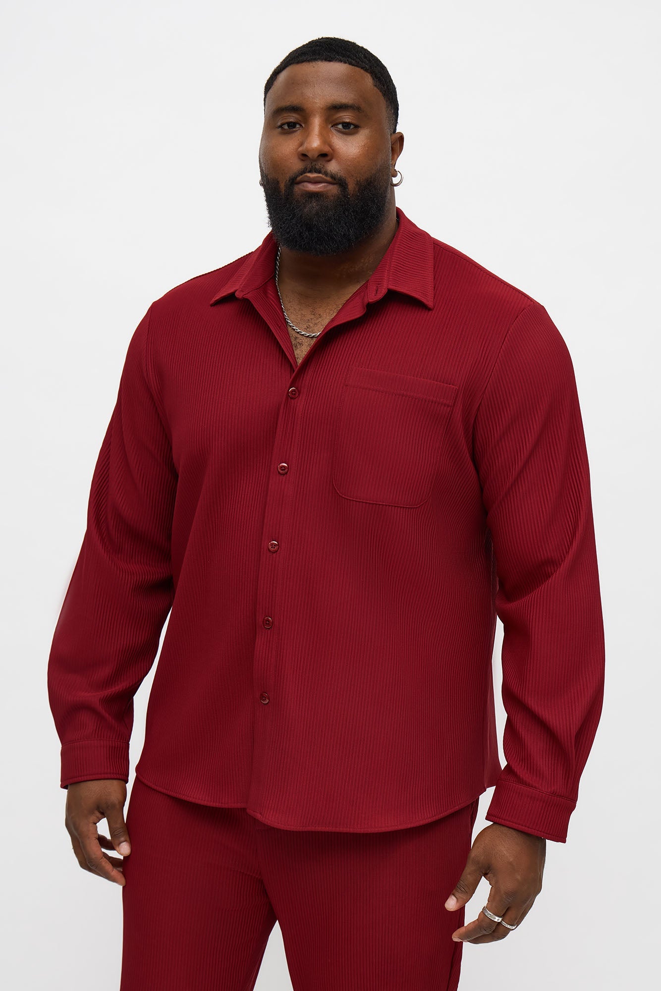 Show Up Long Sleeve Shirt - Burgundy
