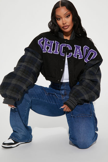 Just Like That Bomber Jacket - Black/combo