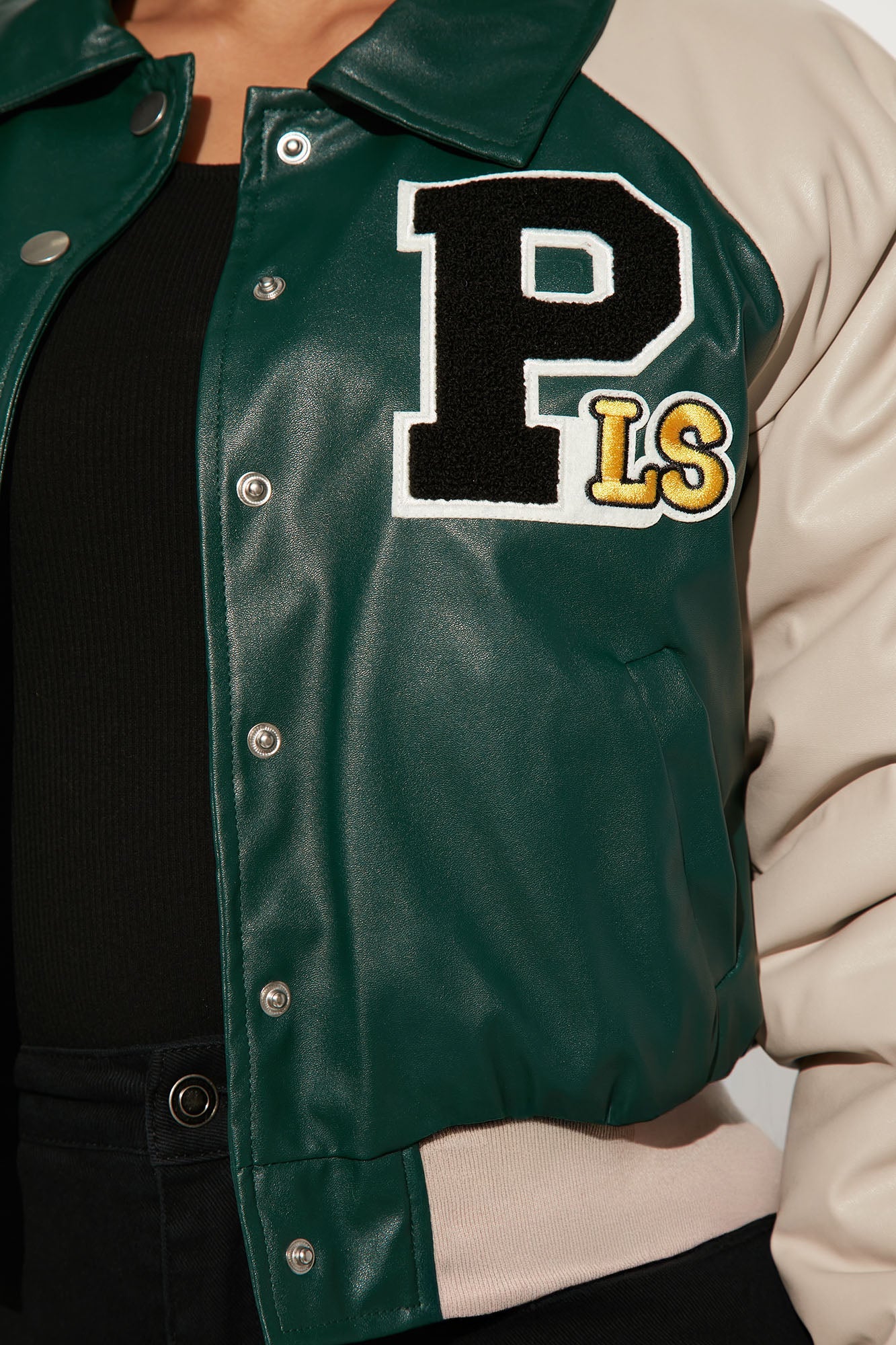Walk The Hallways Varsity Jacket - Green/combo
