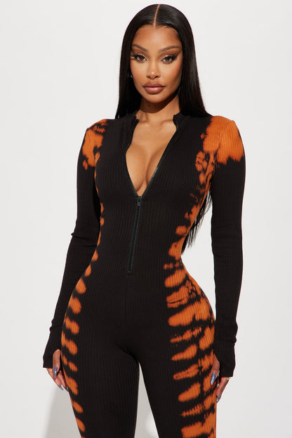 Chase Me Tie Dye Jumpsuit - Black/combo