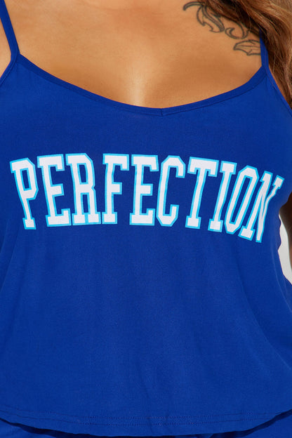 I Am Perfection PJ Short Set - Blue