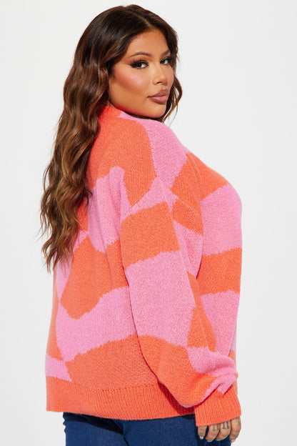 All Mixed Up Cardigan - Pink/combo