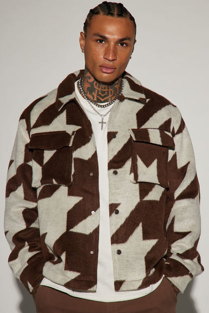 Charlie Felt Shacket - Brown/combo