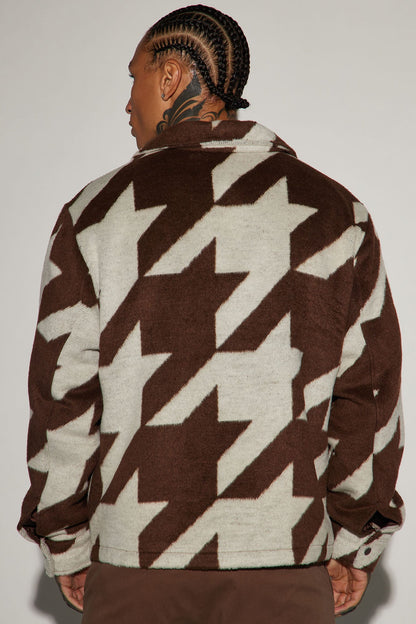 Charlie Felt Shacket - Brown/combo
