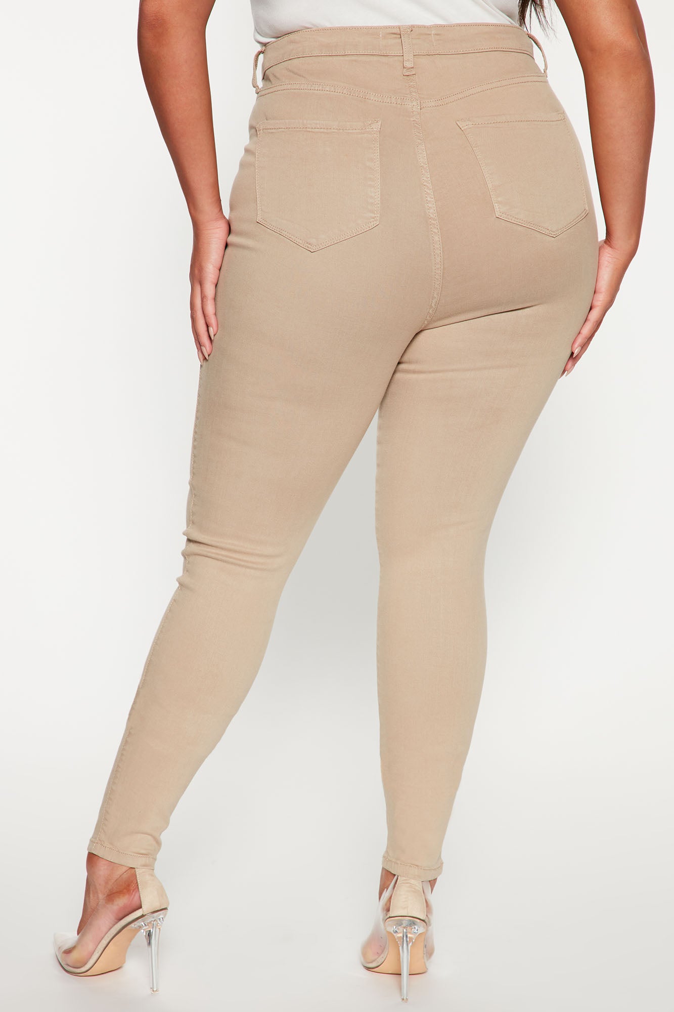 Tall Classic High Waist Skinny Jeans - Khaki