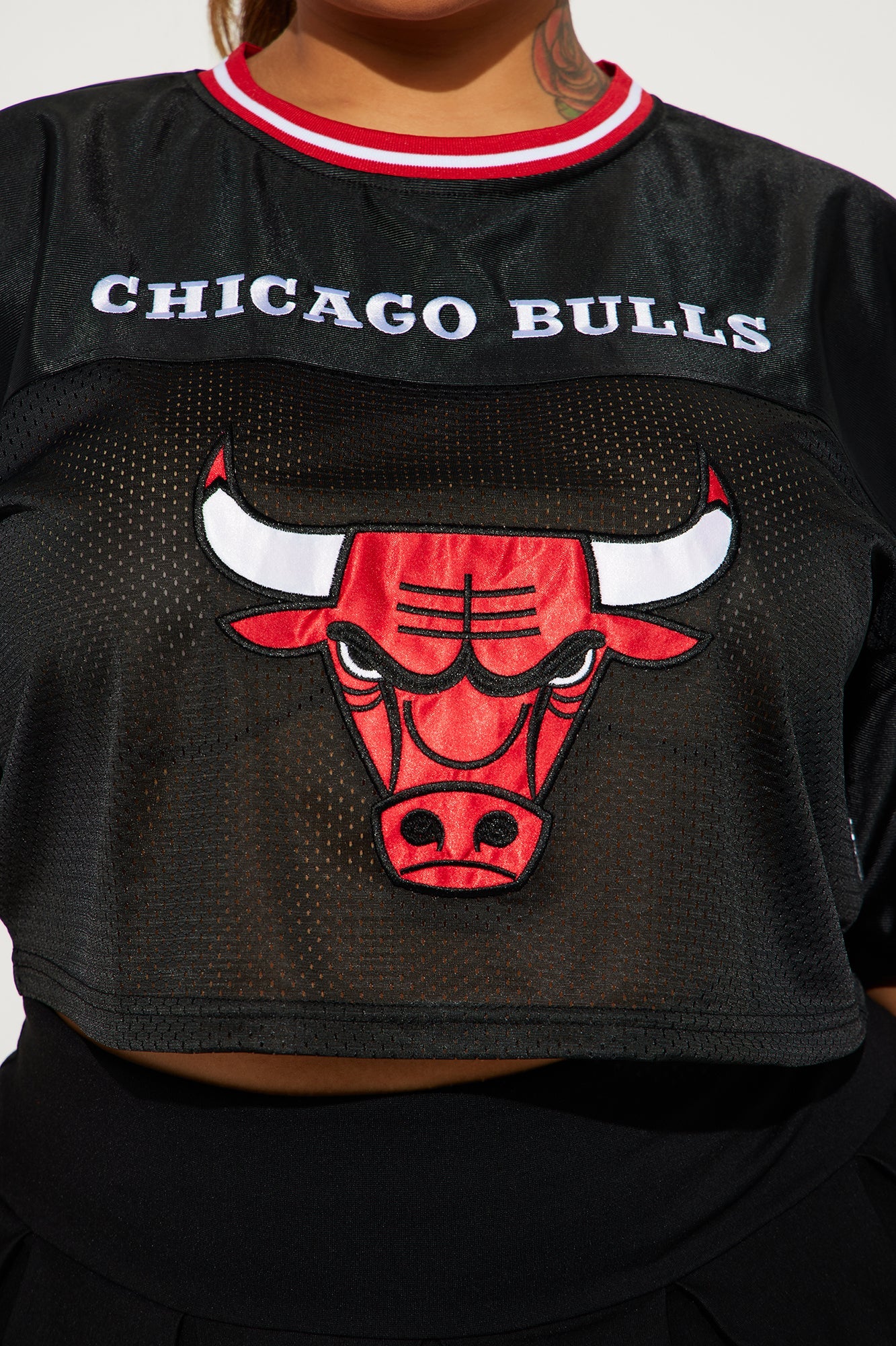 Chicago Bulls Cropped Fashion Top - Black