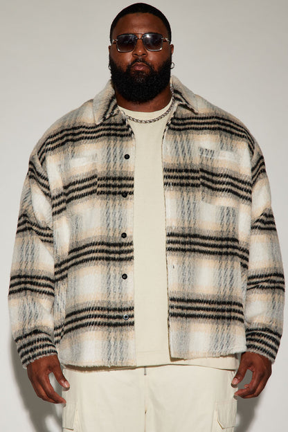 Move Up Plaid Shacket - Black/combo