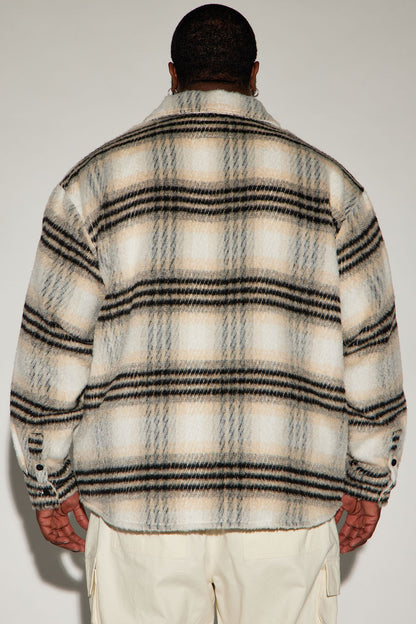 Move Up Plaid Shacket - Black/combo