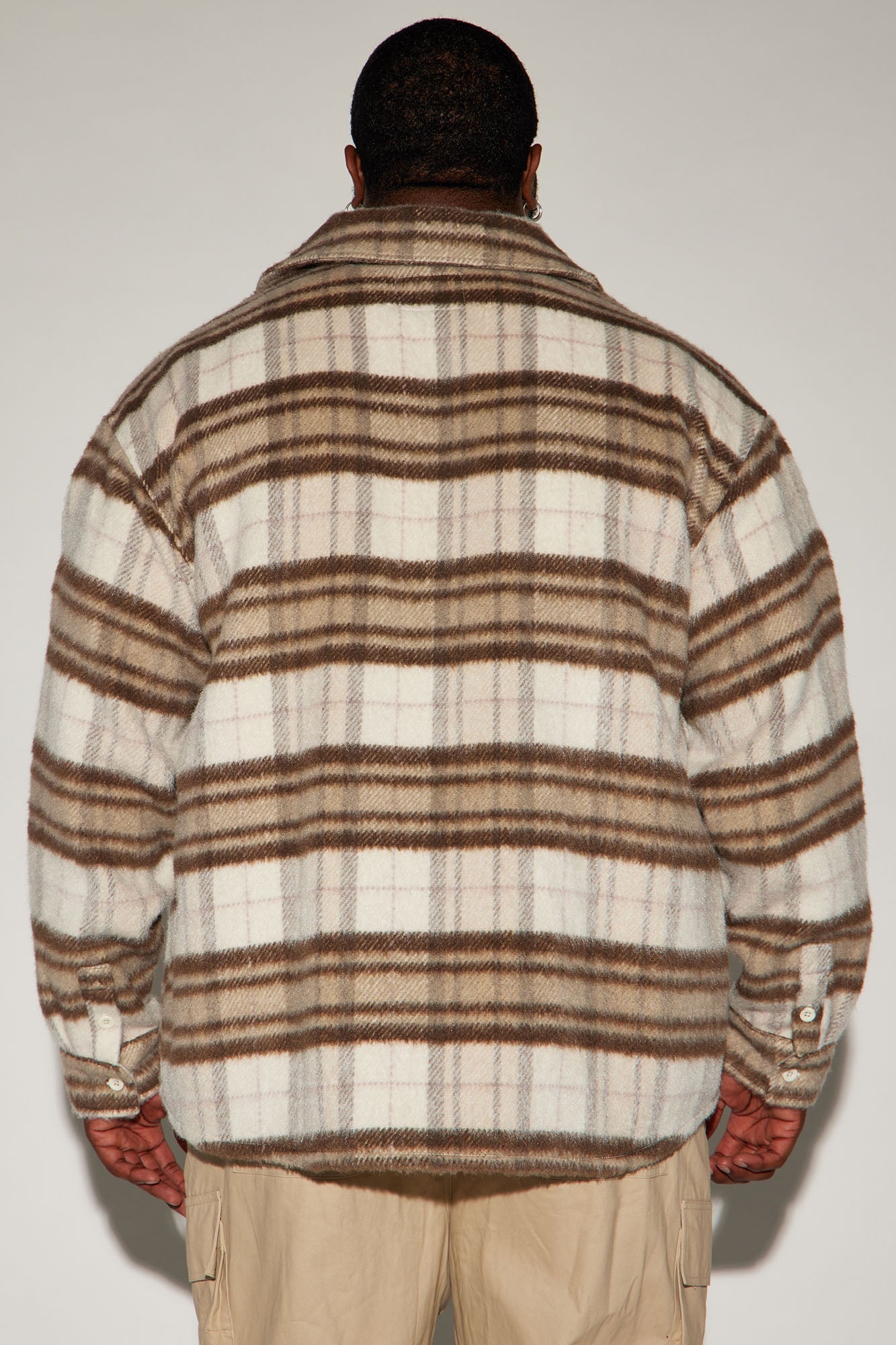 Move Up Plaid Shacket - Cream/combo