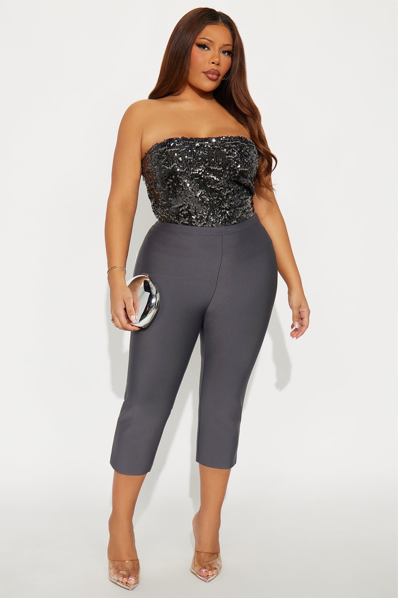 Jasmine Bandage Capri Pant - Charcoal