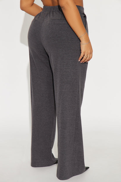 Wilma Wide Leg Trousers 33″ - Charcoal