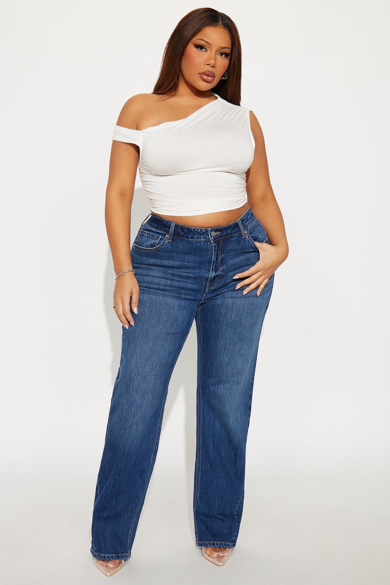 Deserved It Stretch Straight Leg Jeans - Dark Wash