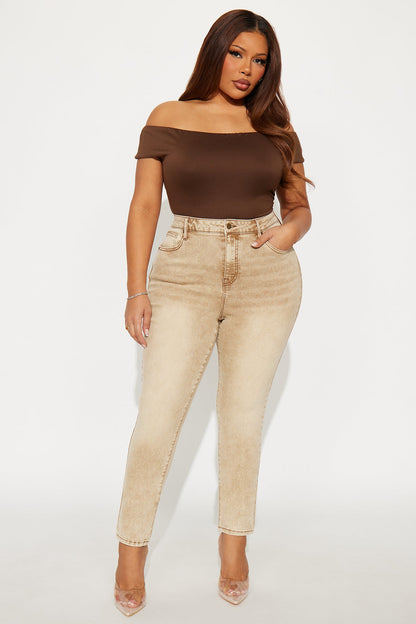 Highly Motivated High Rise Skinny Jeans - Tan