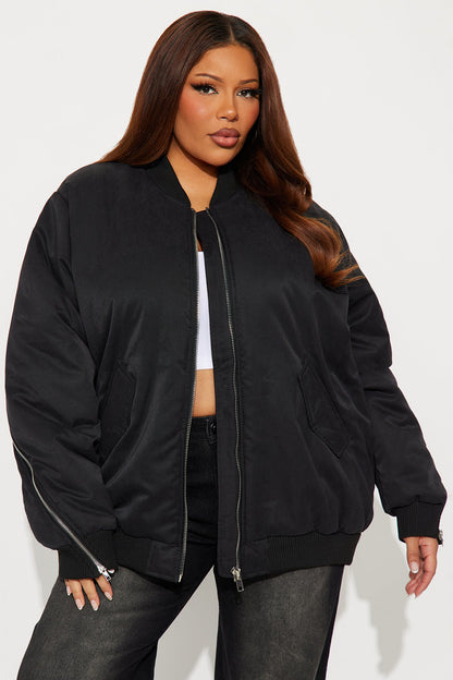 City Hustle Bomber Jacket - Black