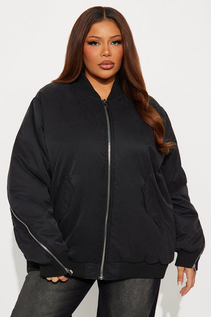 City Hustle Bomber Jacket - Black